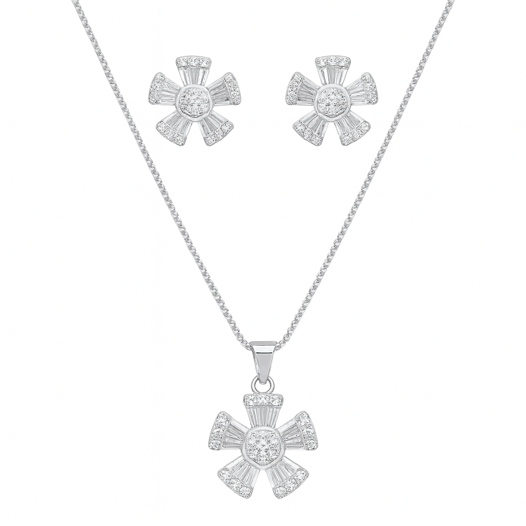 925 Sterling Silver Sage Pendant Set