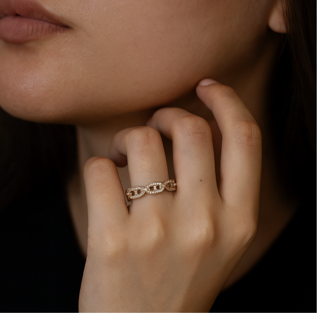 925 Sterling Silver Rose Gold Plated Scarlet Ring