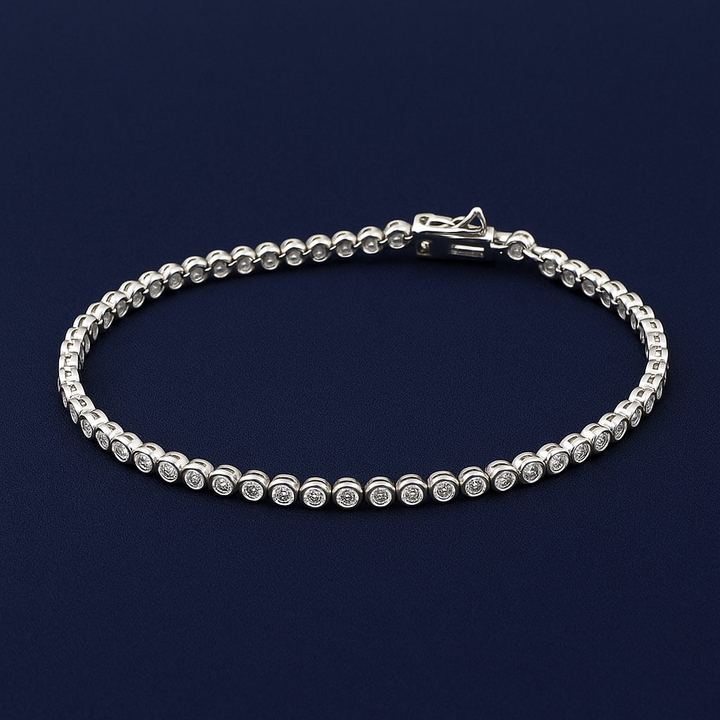 925 Sterling Silver Round Tennis Bracelet
