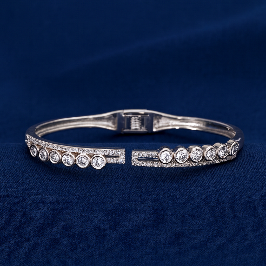 925 Sterling Silver Trinity Kada Bracelet
