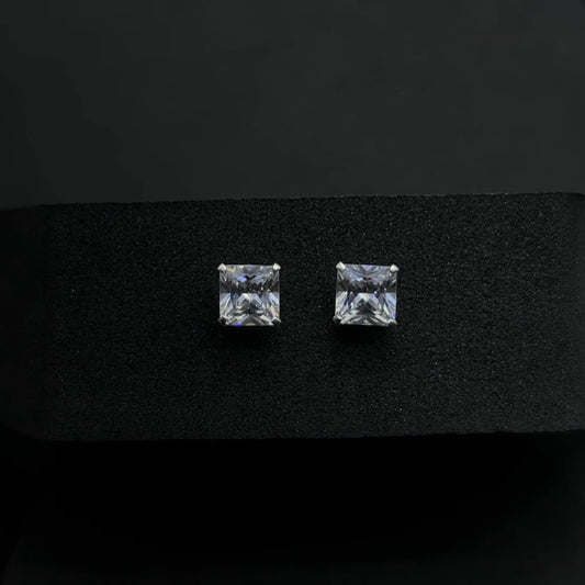 Silver Short Square Studs