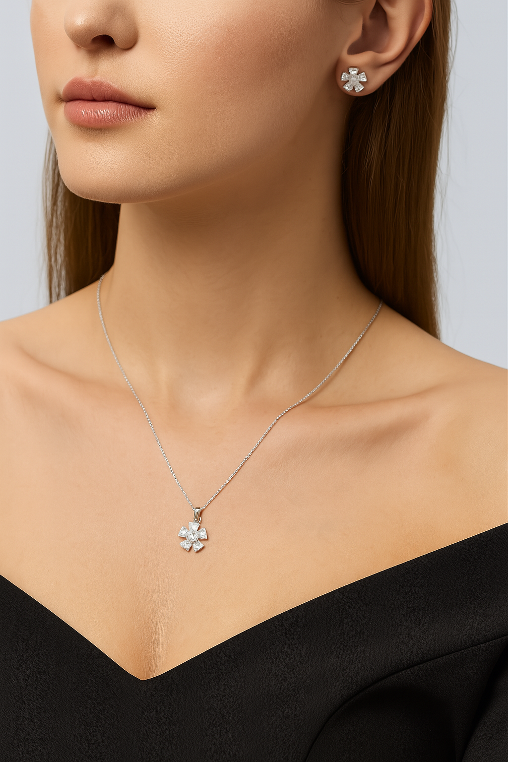925 Sterling Silver Sage Pendant Set