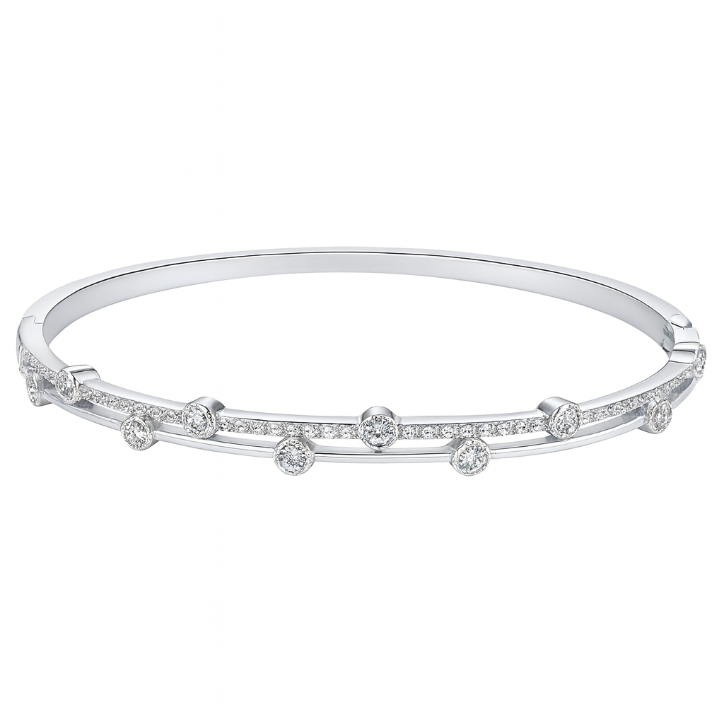 925 Sterling Silver Droplets Kada Bracelet