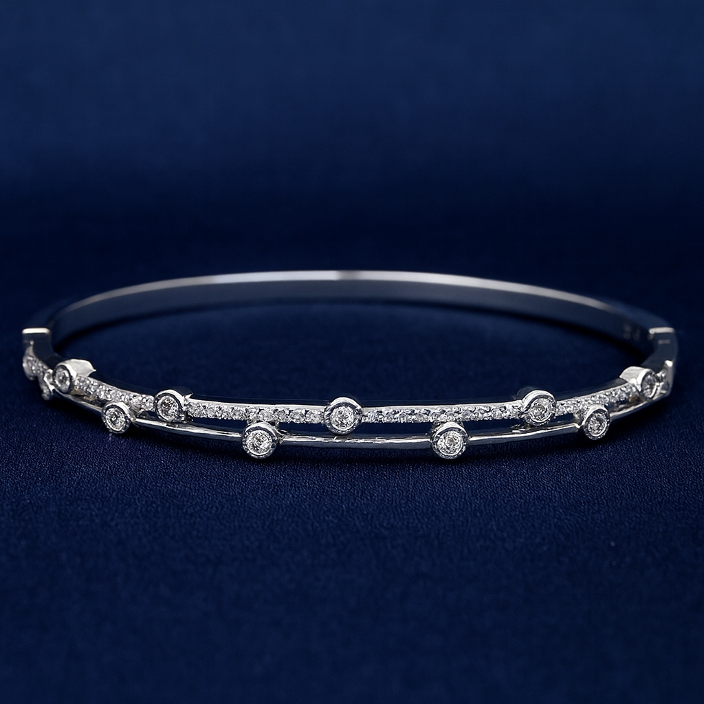 925 Sterling Silver Droplets Kada Bracelet