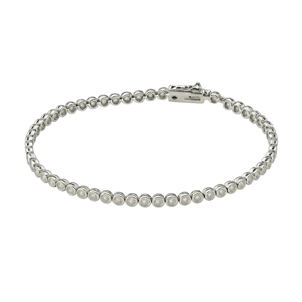 925 Sterling Silver Round Tennis Bracelet