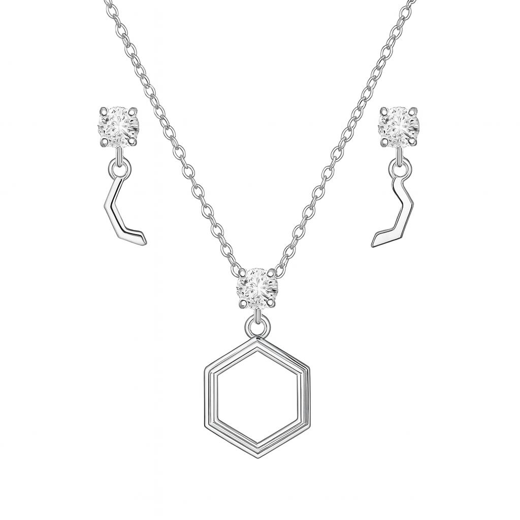 925 Sterling Silver Ember Pendant Set