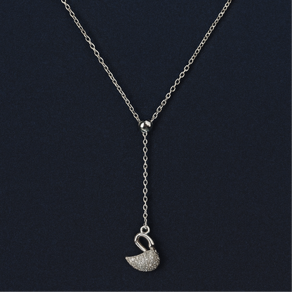 925 Sterling Silver Long Swan Necklace