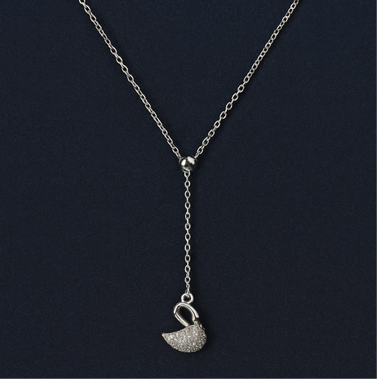 925 Sterling Silver Long Swan Necklace