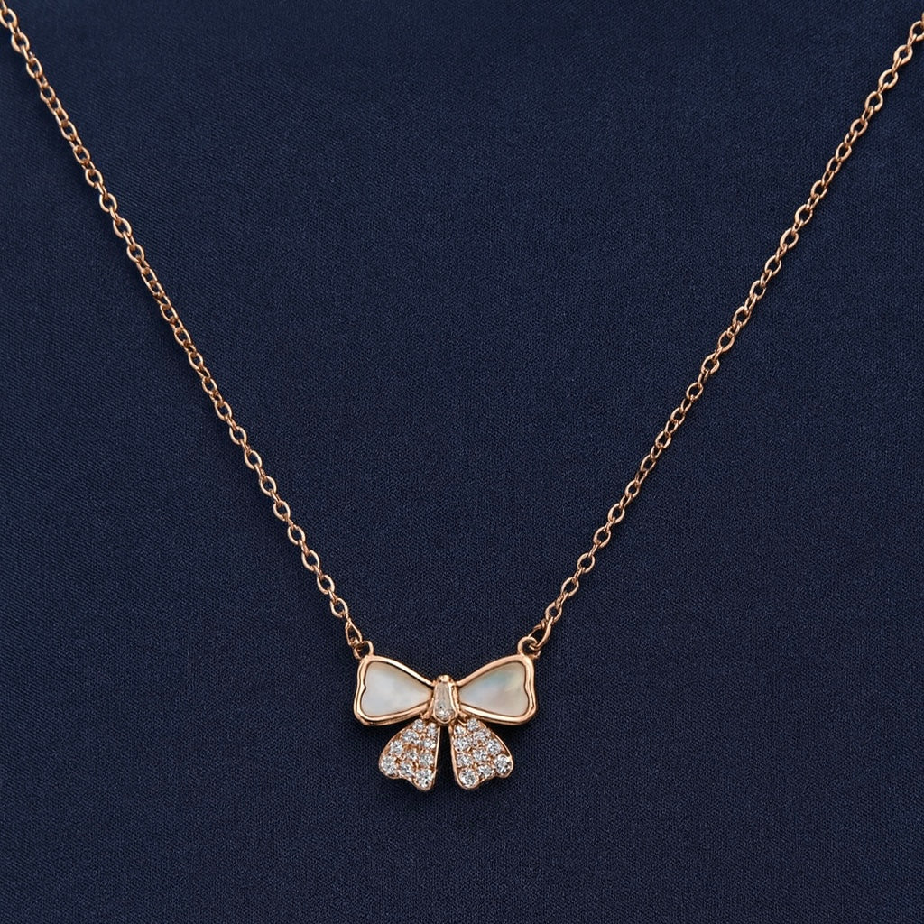 925 Sterling Silver Bow Necklace