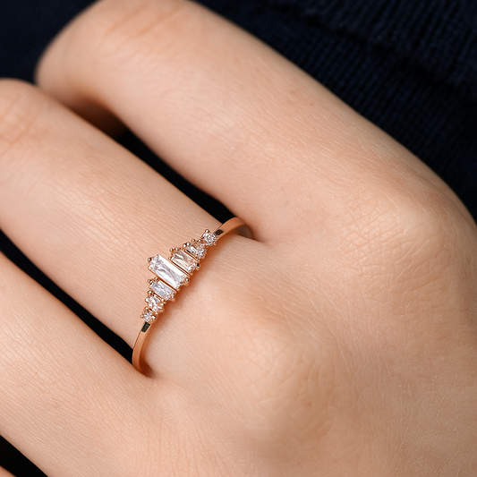 925 Sterling Silver Rose Gold Plated Claire Ring