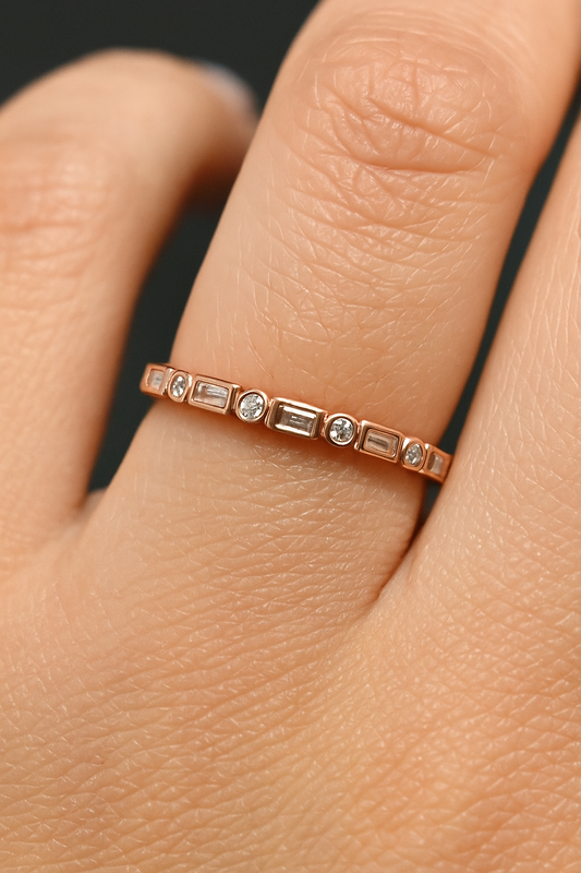 925 Sterling Silver Rose Gold Plated Ella Ring