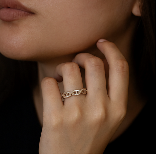 925 Sterling Silver Rose Gold Plated Scarlet Ring
