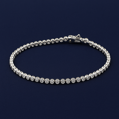 925 Sterling Silver Round Tennis Bracelet