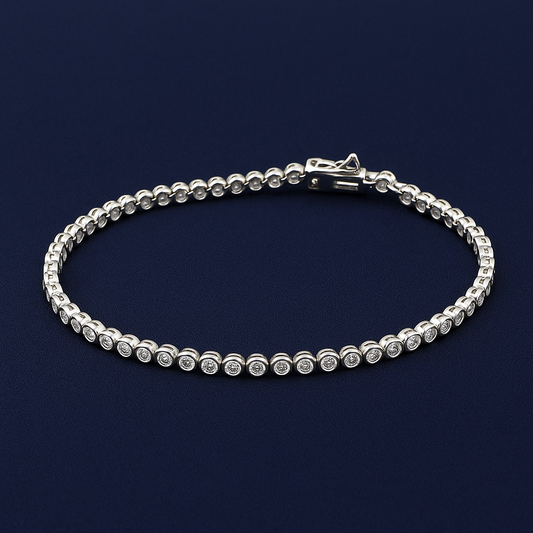 925 Sterling Silver Round Tennis Bracelet