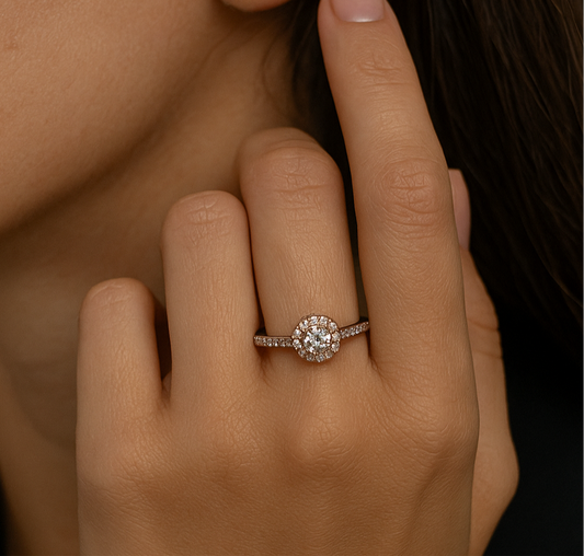 925 Sterling Silver Rose Gold Plated Sofia Ring