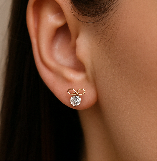 925 Sterling Silver Rose Gold Plated Cherry Studs