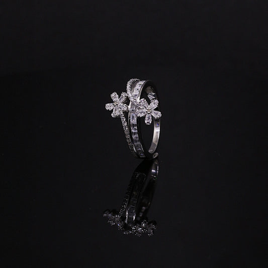 Silver Flowers Ring