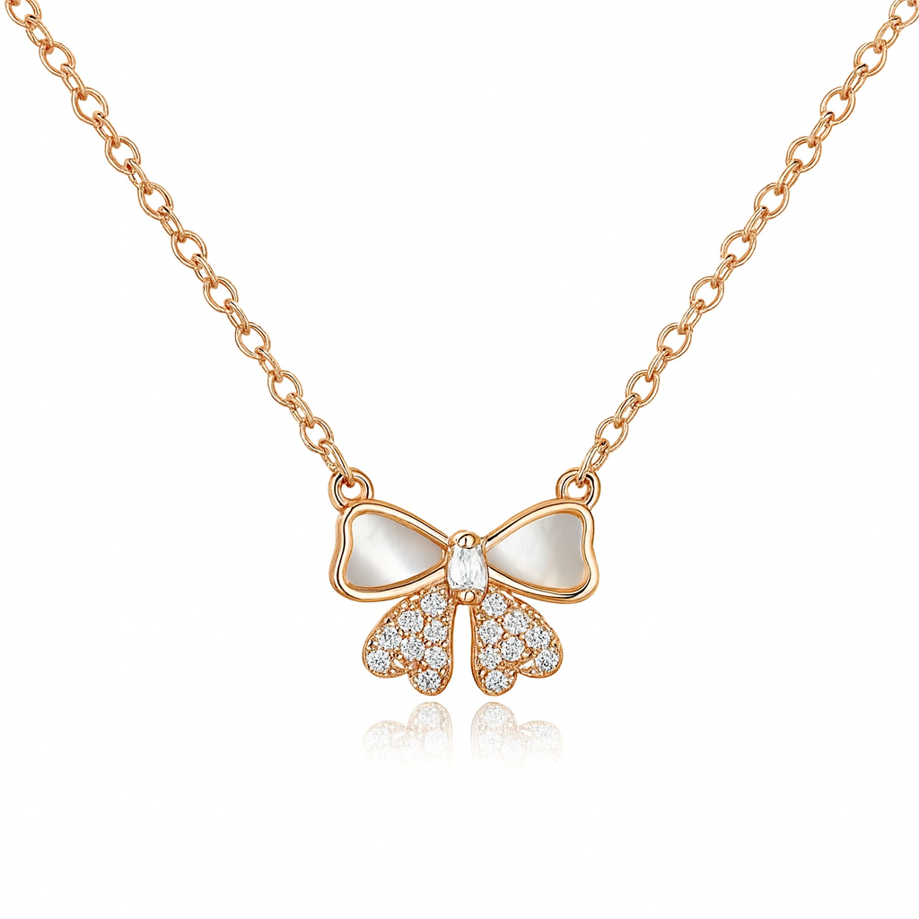 925 Sterling Silver Bow Necklace