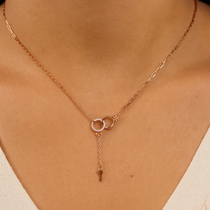 925 Sterling Silver Key Lock Necklace