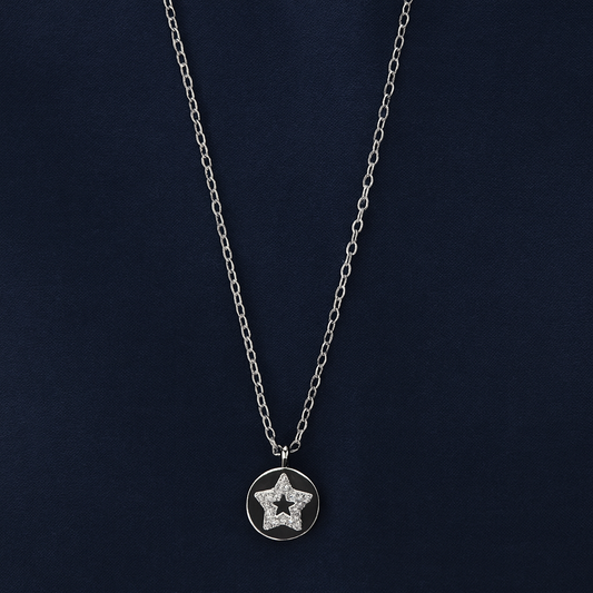 925 Sterling Silver Zircon Star Necklace