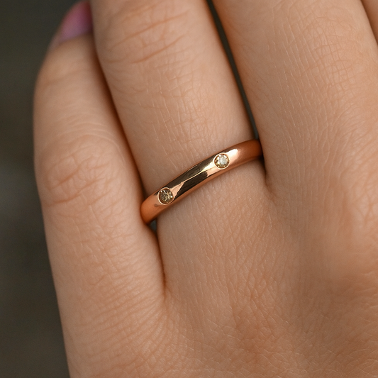 925 Sterling Silver Rose Gold Plated Emma Ring