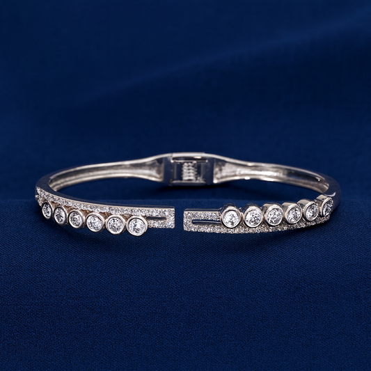 925 Sterling Silver Trinity Kada Bracelet