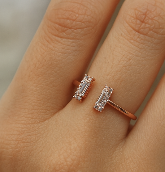 925 Sterling Silver Rose Gold Plated  Maeve Ring