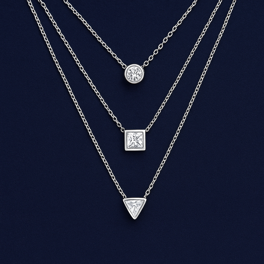 925 Sterling Silver Three Layered Necklace