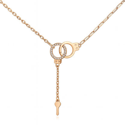 925 Sterling Silver Key Lock Necklace