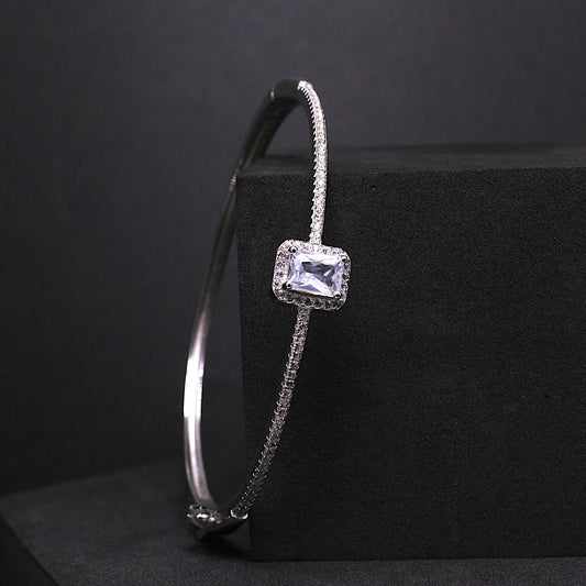 Silver Solitaire Kada Bracelet