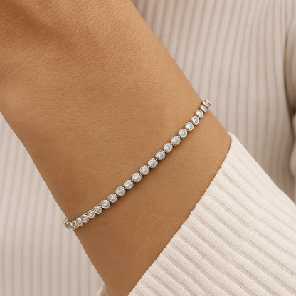 925 Sterling Silver Round Tennis Bracelet