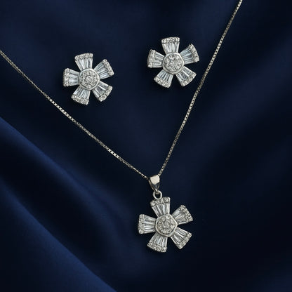 925 Sterling Silver Sage Pendant Set
