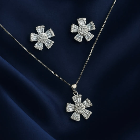 925 Sterling Silver Sage Pendant Set