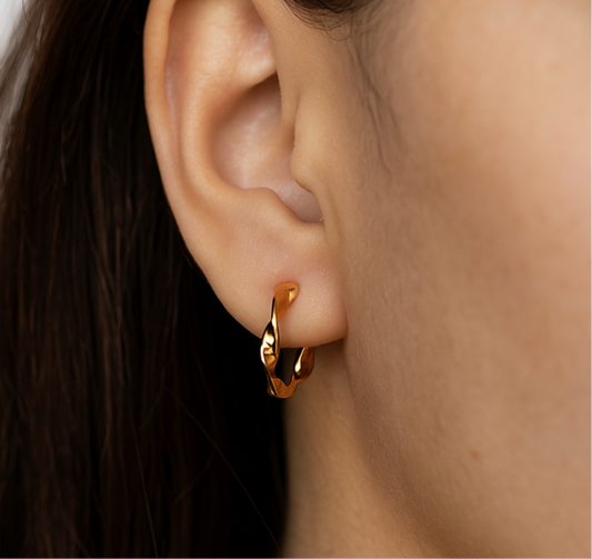 925 Sterling Silver Rose Gold Plated Hoops
