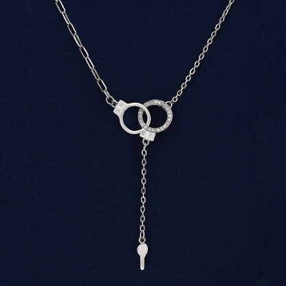 925 Sterling Silver Key Lock Necklace