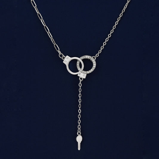 925 Sterling Silver Key Lock Necklace