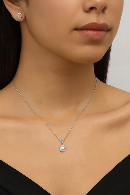 925 Sterling Silver Vivian Pendant Set