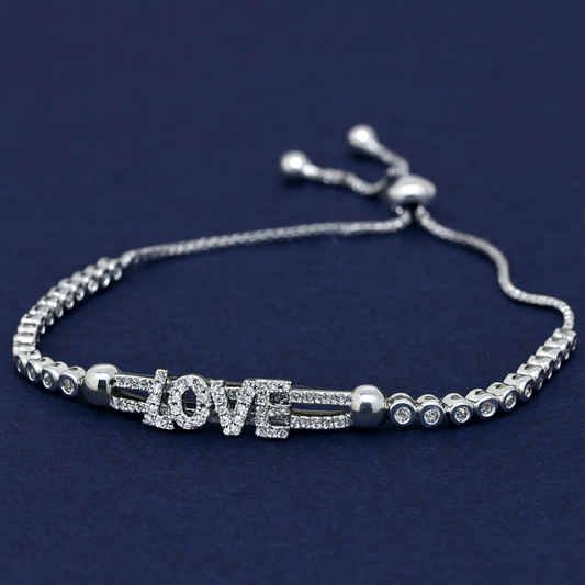 925 Sterling Silver Moving Love Bracelet