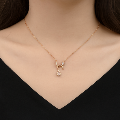 925 Sterling Silver Rose Gold Plated Elodie Necklace