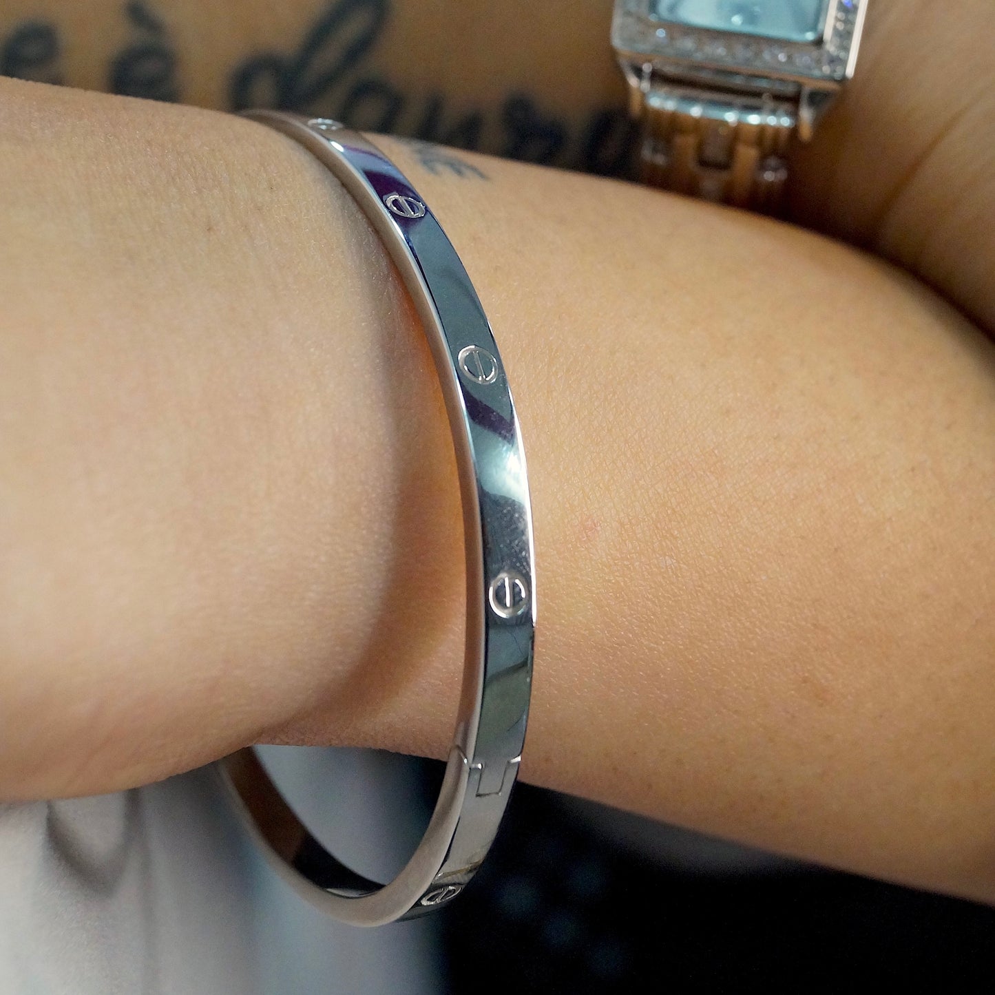 Silver Cartier Kada Bracelet