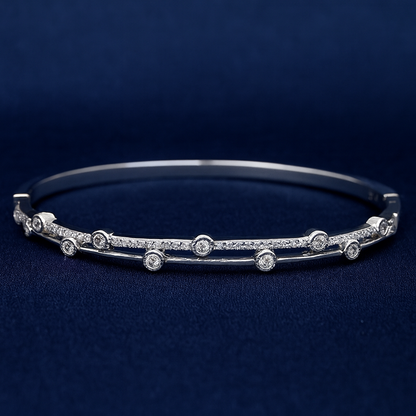 925 Sterling Silver Droplets Kada Bracelet