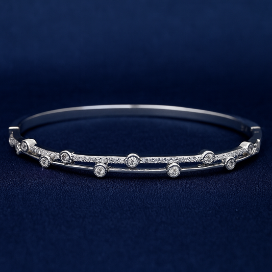 925 Sterling Silver Droplets Kada Bracelet