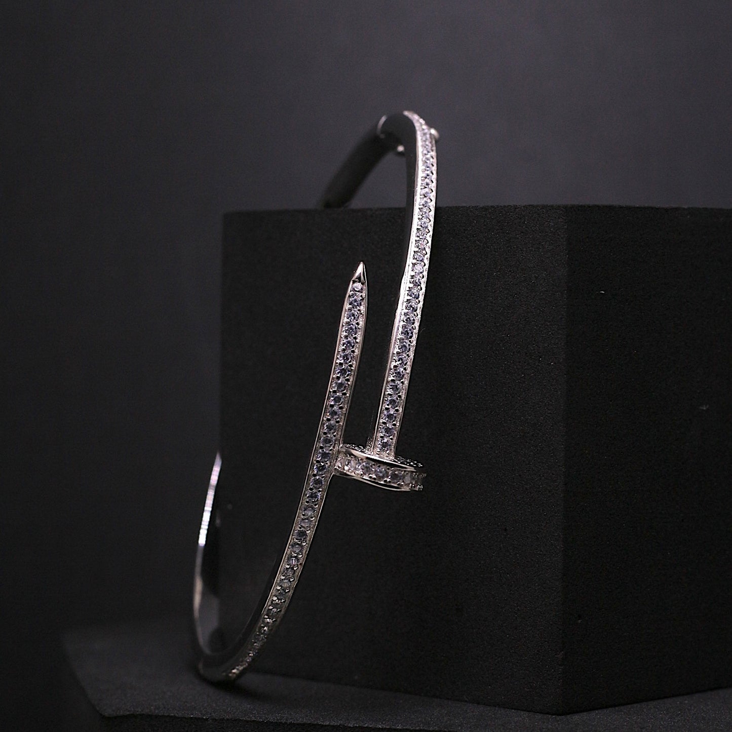 Silver Nail Kada Bracelet