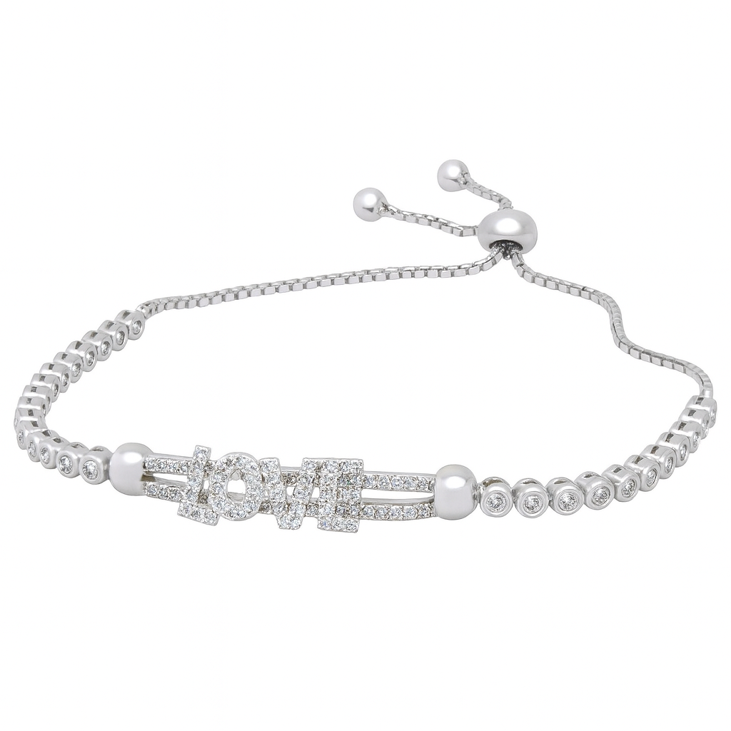 925 Sterling Silver Moving Love Bracelet