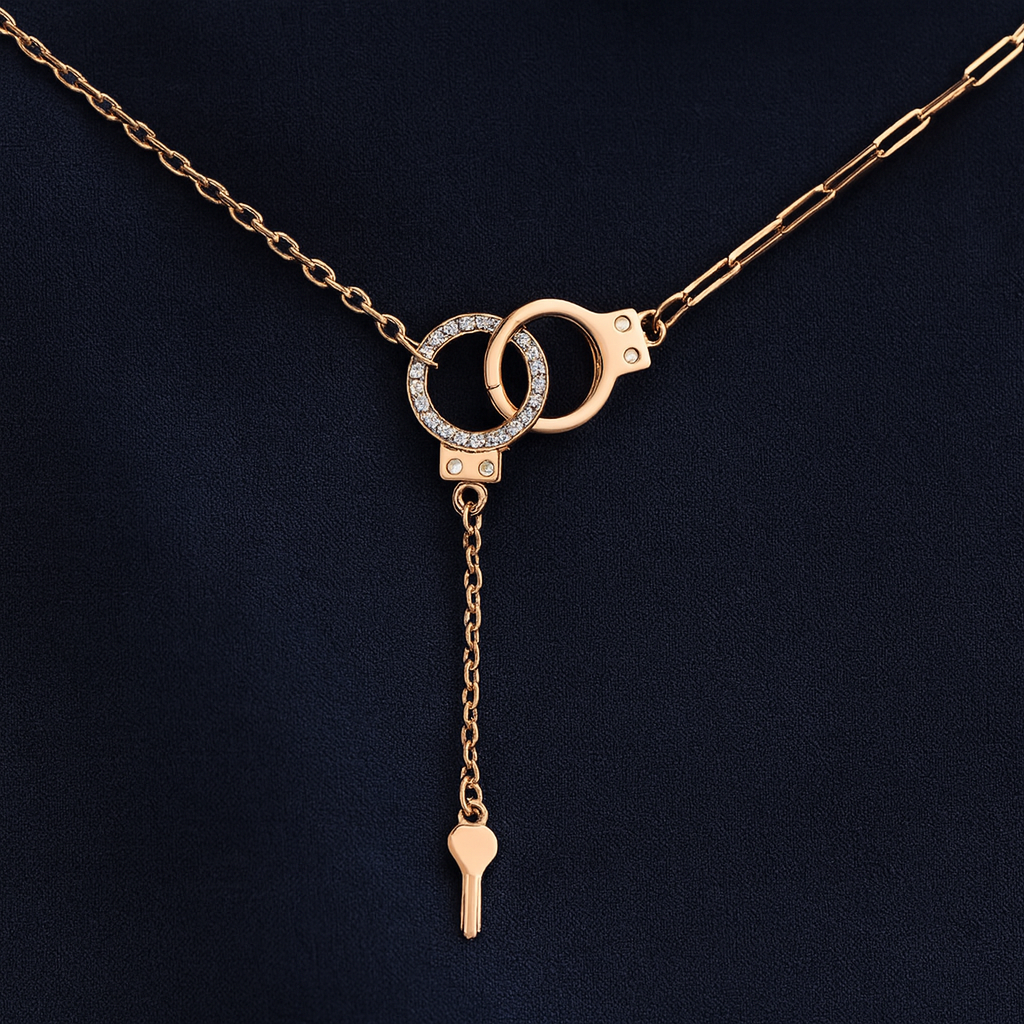 925 Sterling Silver Key Lock Necklace