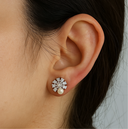 925 Sterling Silver Rose Gold Plated Remi Studs