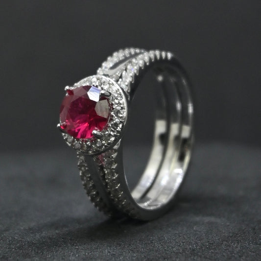 925 Sterling Silver Ruby Ring