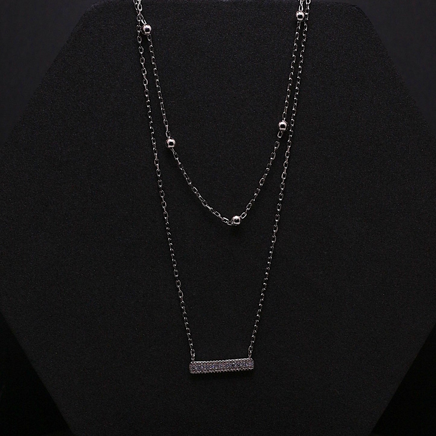 Silver Double Layer Classic Necklace