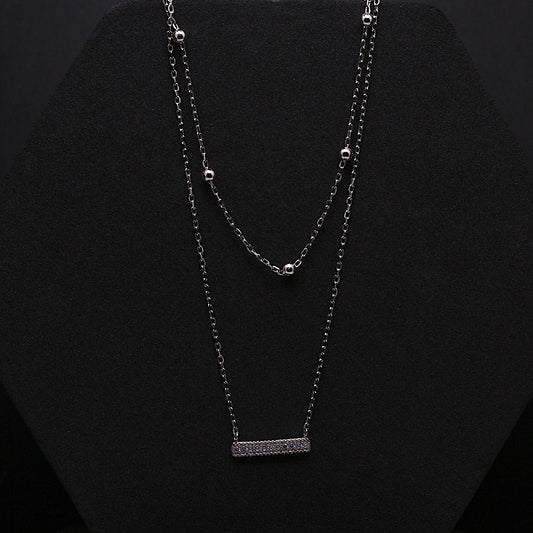 Silver Double Layer Classic Necklace