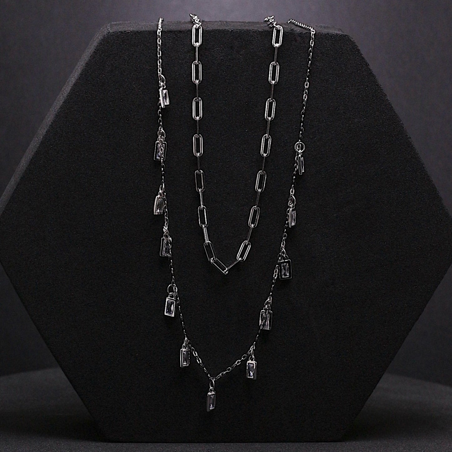 Silver Iva Double Layered Necklace